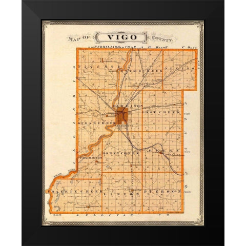 Vigo Indiana - Andreas 1876 Black Modern Wood Framed Art Print by Andreas