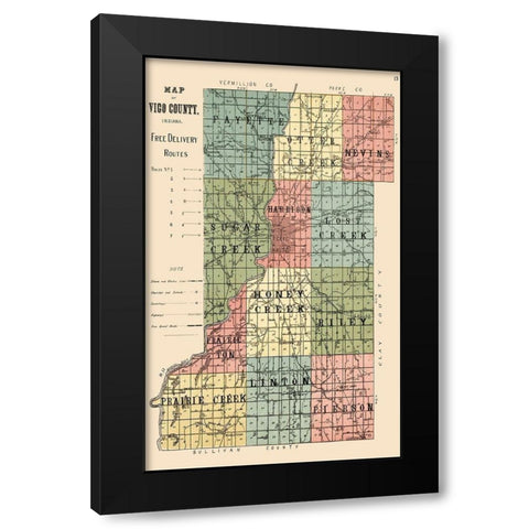 Vigo Indiana - 1907 Black Modern Wood Framed Art Print by Unknown