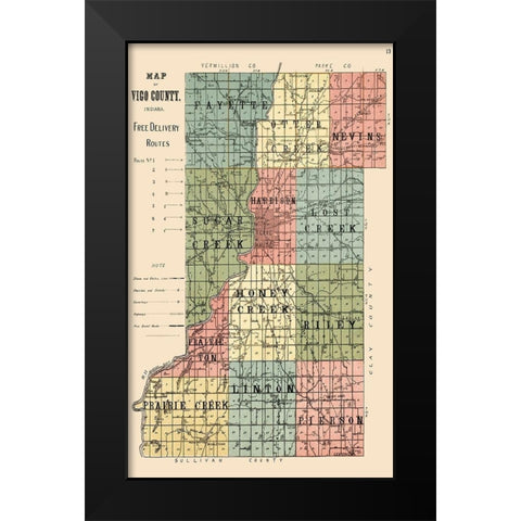Vigo Indiana - 1907 Black Modern Wood Framed Art Print by Unknown