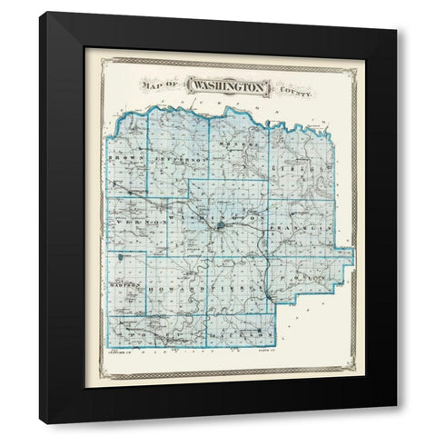 Washington Indiana - Baskin 1876 Black Modern Wood Framed Art Print with Double Matting by Baskin