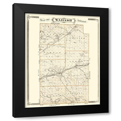 Wabash Indiana - Baskin 1876 Black Modern Wood Framed Art Print by Baskin