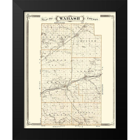 Wabash Indiana - Baskin 1876 Black Modern Wood Framed Art Print by Baskin