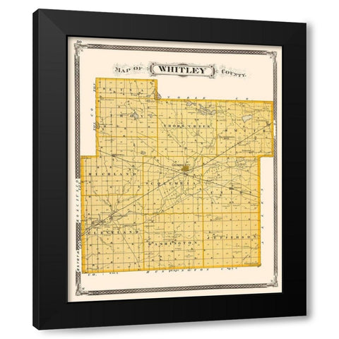 Whitley Indiana - Baskin 1876 Black Modern Wood Framed Art Print by Baskin