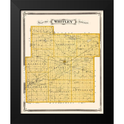 Whitley Indiana - Baskin 1876 Black Modern Wood Framed Art Print by Baskin