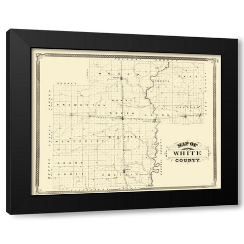 White Indiana Landowner - Baskin 1876 Black Modern Wood Framed Art Print with Double Matting by Baskin