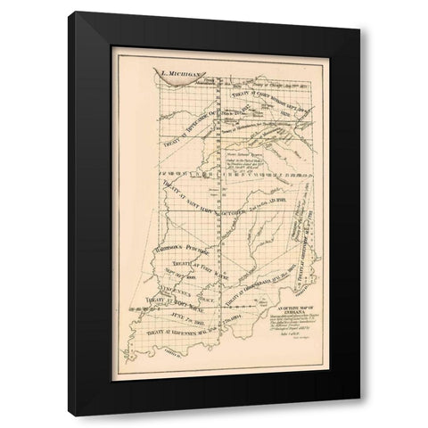 Indiana - Collot 1882 Black Modern Wood Framed Art Print with Double Matting by Collot