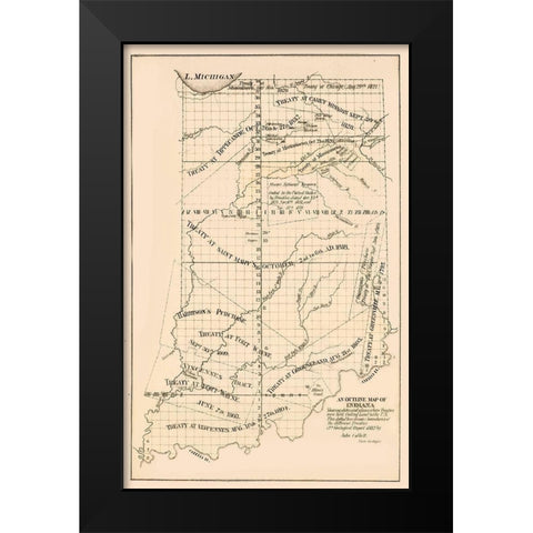 Indiana - Collot 1882 Black Modern Wood Framed Art Print by Collot