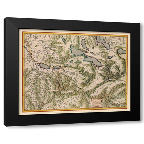 Aargau Canton Switzerland - Blaeu 1630 Black Modern Wood Framed Art Print with Double Matting by Blaeu