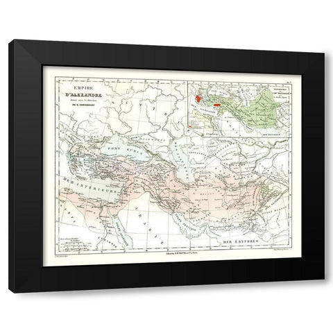 Alexanders Empire - Cortambert 1880 Black Modern Wood Framed Art Print by Cortambert