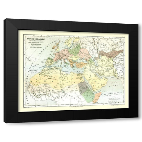 Arabian Empire - Cortambert 1880 Black Modern Wood Framed Art Print by Cortambert