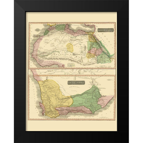 Africa - Thomson 1815 Black Modern Wood Framed Art Print by Thomson