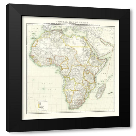 Africa - Bartholomew 1909 Black Modern Wood Framed Art Print with Double Matting by Bartholomew