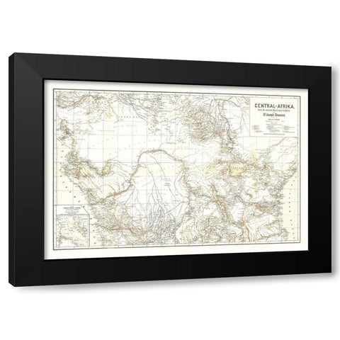 Central Africa - Hart 1885 Black Modern Wood Framed Art Print with Double Matting by Hart
