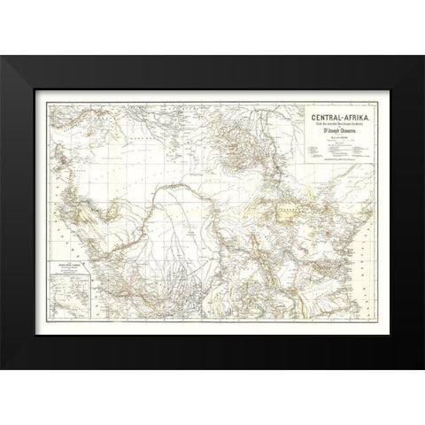 Central Africa - Hart 1885 Black Modern Wood Framed Art Print by Hart