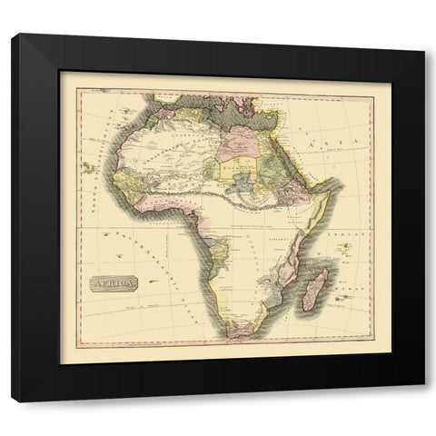 Africa - Thomson 1817 Black Modern Wood Framed Art Print with Double Matting by Thomson