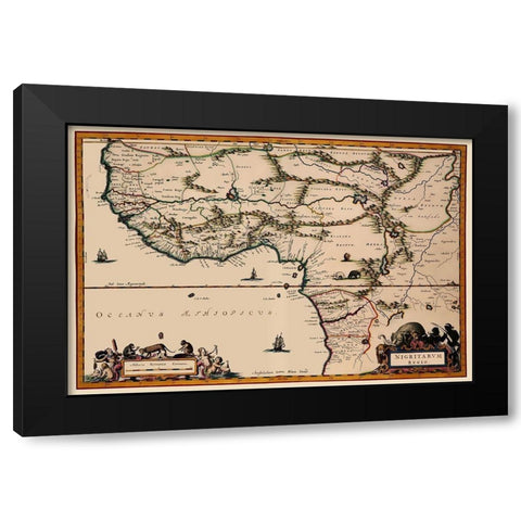 Western Africa - Dapper 1670 Black Modern Wood Framed Art Print by Dapper