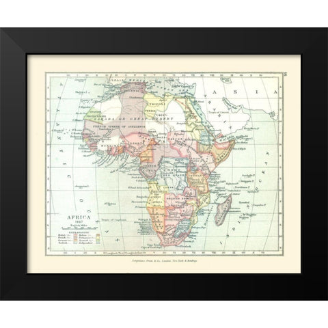 Africa - Gardiner 1897 Black Modern Wood Framed Art Print by Gardiner
