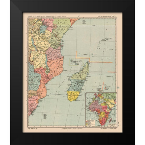 Southeastern Africa Madagascar - Streit 1913 Black Modern Wood Framed Art Print by Streit