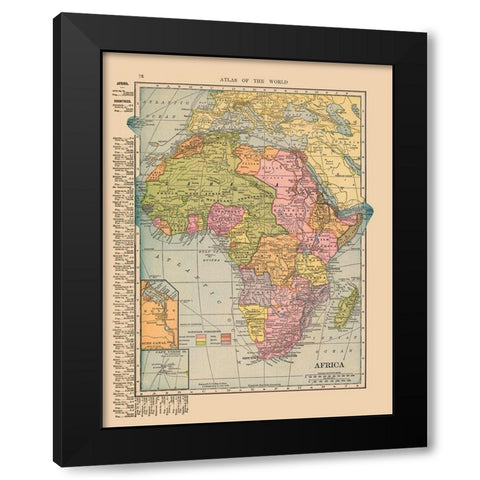 Africa - Hammond 1910 Black Modern Wood Framed Art Print with Double Matting by Hammond