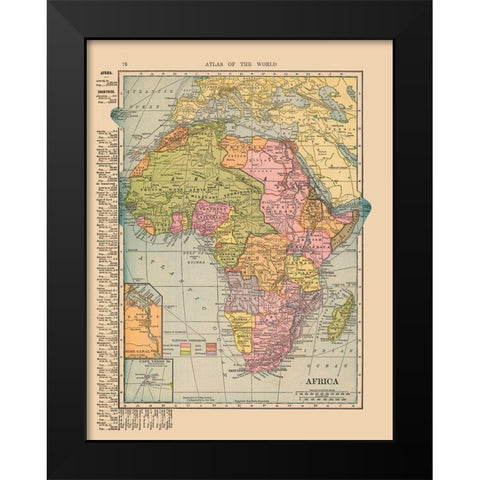 Africa - Hammond 1910 Black Modern Wood Framed Art Print by Hammond