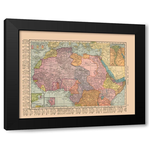 Northern Africa - Hammond 1910 Black Modern Wood Framed Art Print with Double Matting by Hammond