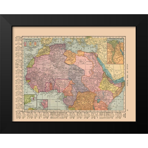 Northern Africa - Hammond 1910 Black Modern Wood Framed Art Print by Hammond