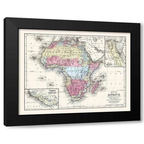 Africa - Mitchell 1877 Black Modern Wood Framed Art Print with Double Matting by Mitchell