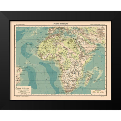 Physical Africa - Schrader 1908 Black Modern Wood Framed Art Print by Schrader