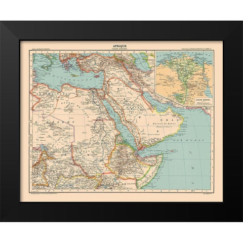 North East Africa - Schrader 1908 Black Modern Wood Framed Art Print by Schrader