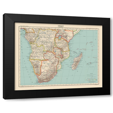 South Africa - Schrader 1908 Black Modern Wood Framed Art Print with Double Matting by Schrader