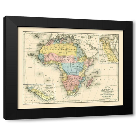 Africa - Mitchell 1869 Black Modern Wood Framed Art Print with Double Matting by Mitchell
