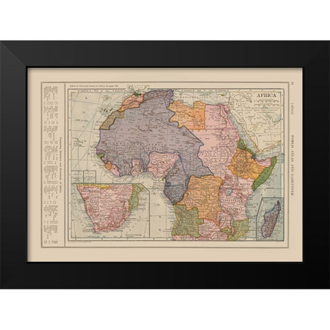 Africa - Reynold 1921 Black Modern Wood Framed Art Print by Reynold