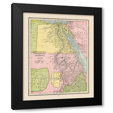 Northeastern Africa - Cram 1892 Black Modern Wood Framed Art Print by Cram