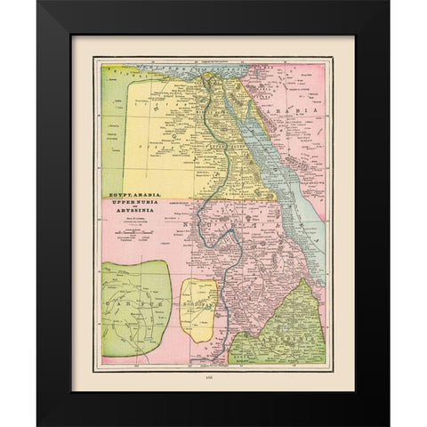 Northeastern Africa - Cram 1892 Black Modern Wood Framed Art Print by Cram