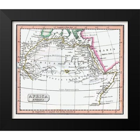 Northern Ancient Africa - Fenner 1830 Black Modern Wood Framed Art Print by Fenner