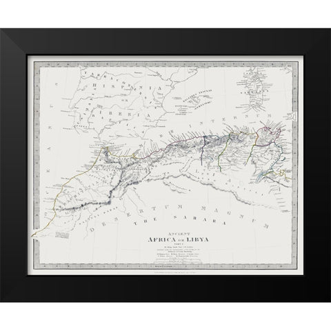 Ancient Northern Africa - Hall 1830 Black Modern Wood Framed Art Print by Hall