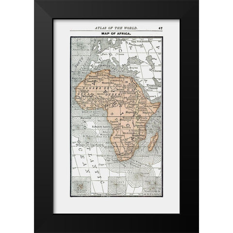 Africa - Alden 1886 Black Modern Wood Framed Art Print by Alden