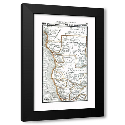 North Western Africa - Alden 1886 Black Modern Wood Framed Art Print by Alden