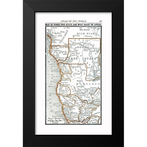 North Western Africa - Alden 1886 Black Modern Wood Framed Art Print by Alden