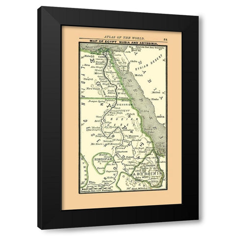 Egypt Nubia Abyssinia - Alden 1886 Black Modern Wood Framed Art Print with Double Matting by Alden