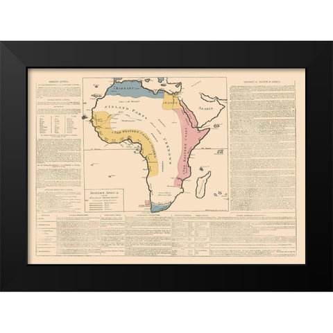 Africa - Le Sage 1801 Black Modern Wood Framed Art Print by Le Sage