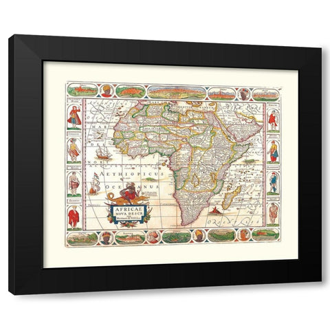 Africa - Visscher Black Modern Wood Framed Art Print with Double Matting by Visscher