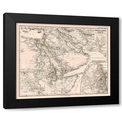 North Africa Arabia - Steilers 1881 Black Modern Wood Framed Art Print with Double Matting by Steilers