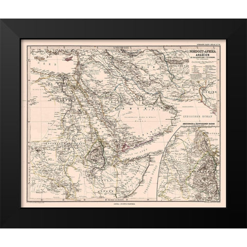 North Africa Arabia - Steilers 1881 Black Modern Wood Framed Art Print by Steilers