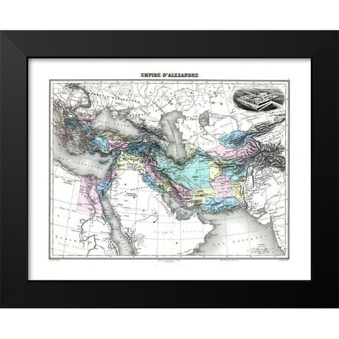Alexander the Great Empire Europe Asia - Lacoste Black Modern Wood Framed Art Print by Lacoste