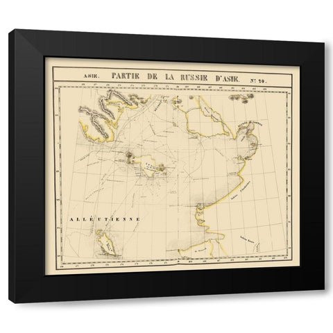 Russia in Asia - Vandermaelen 1827 Black Modern Wood Framed Art Print with Double Matting by Vandermaelen