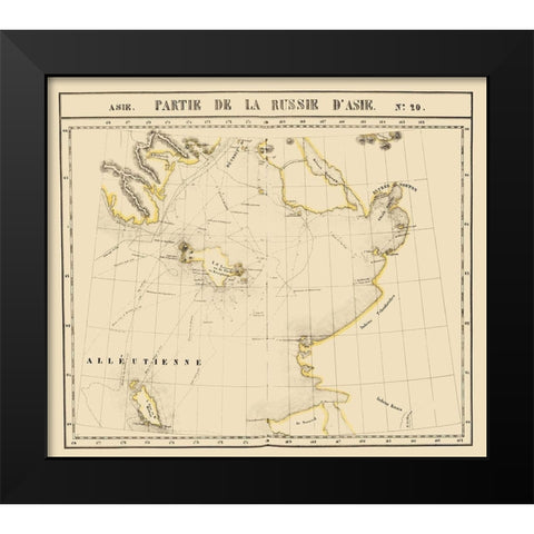 Russia in Asia - Vandermaelen 1827 Black Modern Wood Framed Art Print by Vandermaelen