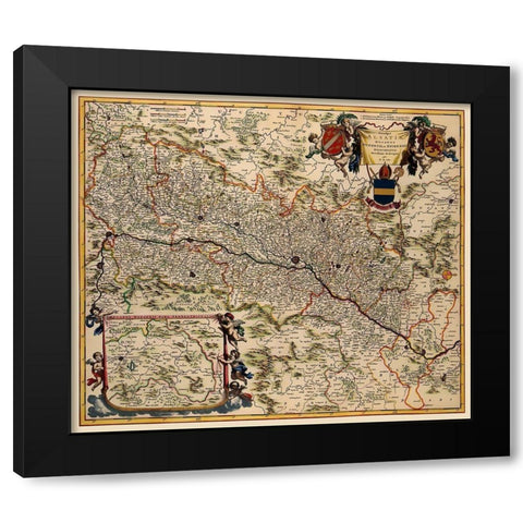 Alsace Region France - De Wit 1688 Black Modern Wood Framed Art Print with Double Matting by De Wit