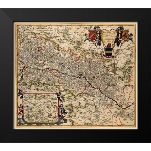 Alsace Region France - De Wit 1688 Black Modern Wood Framed Art Print by De Wit