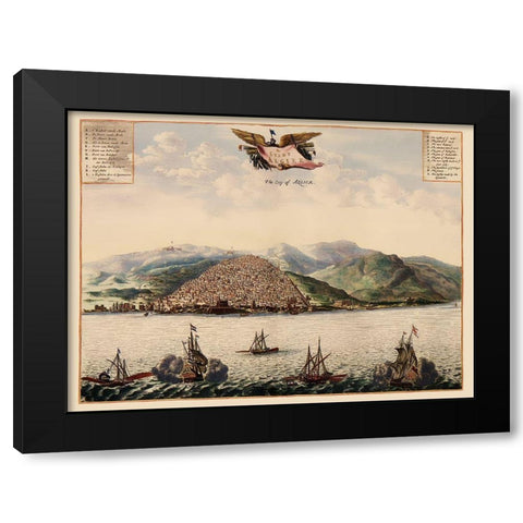 Algiers Mapbook Algeria - Ogilby 1690 Black Modern Wood Framed Art Print with Double Matting by Ogilby